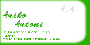 aniko antoni business card