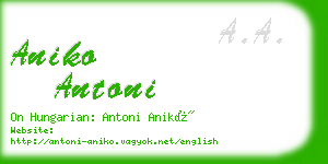 aniko antoni business card